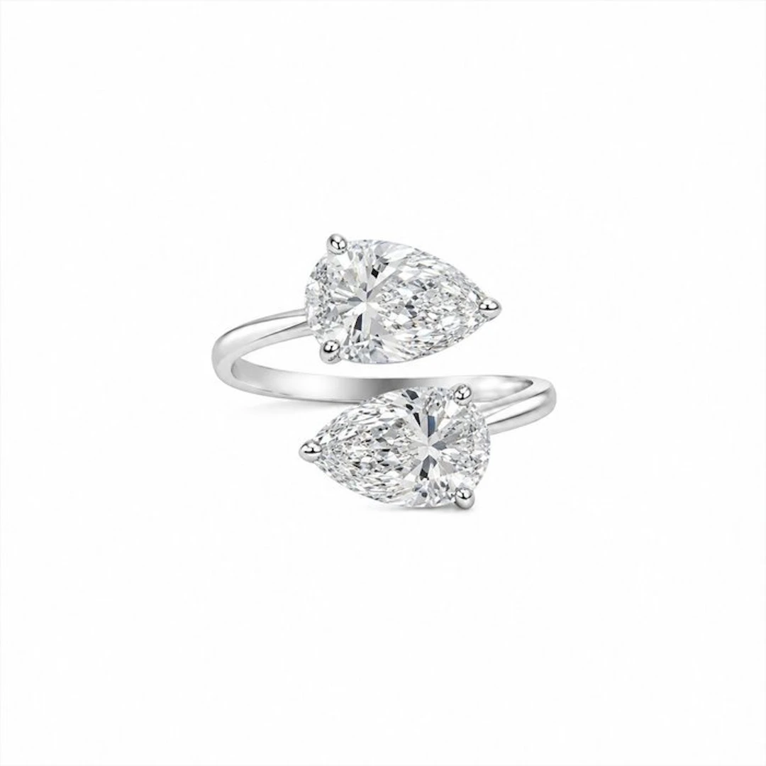 No reserve price - Ring - 14 kt. White gold - 3.09ct. tw. Diamond (Lab-grown)