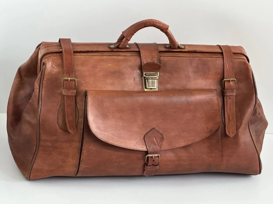 Figure - Groot Formaat Weekendtas - Reistas - Dokterstas - Leather