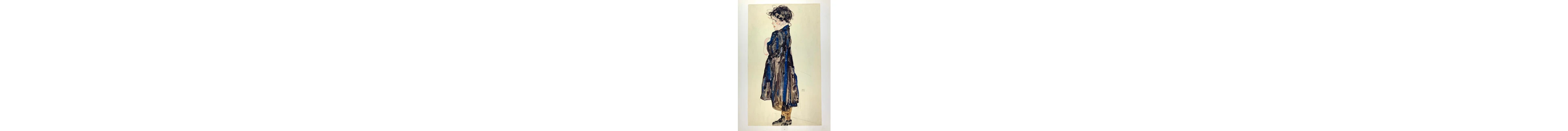 Egon Schiele - Girl in blue dress
