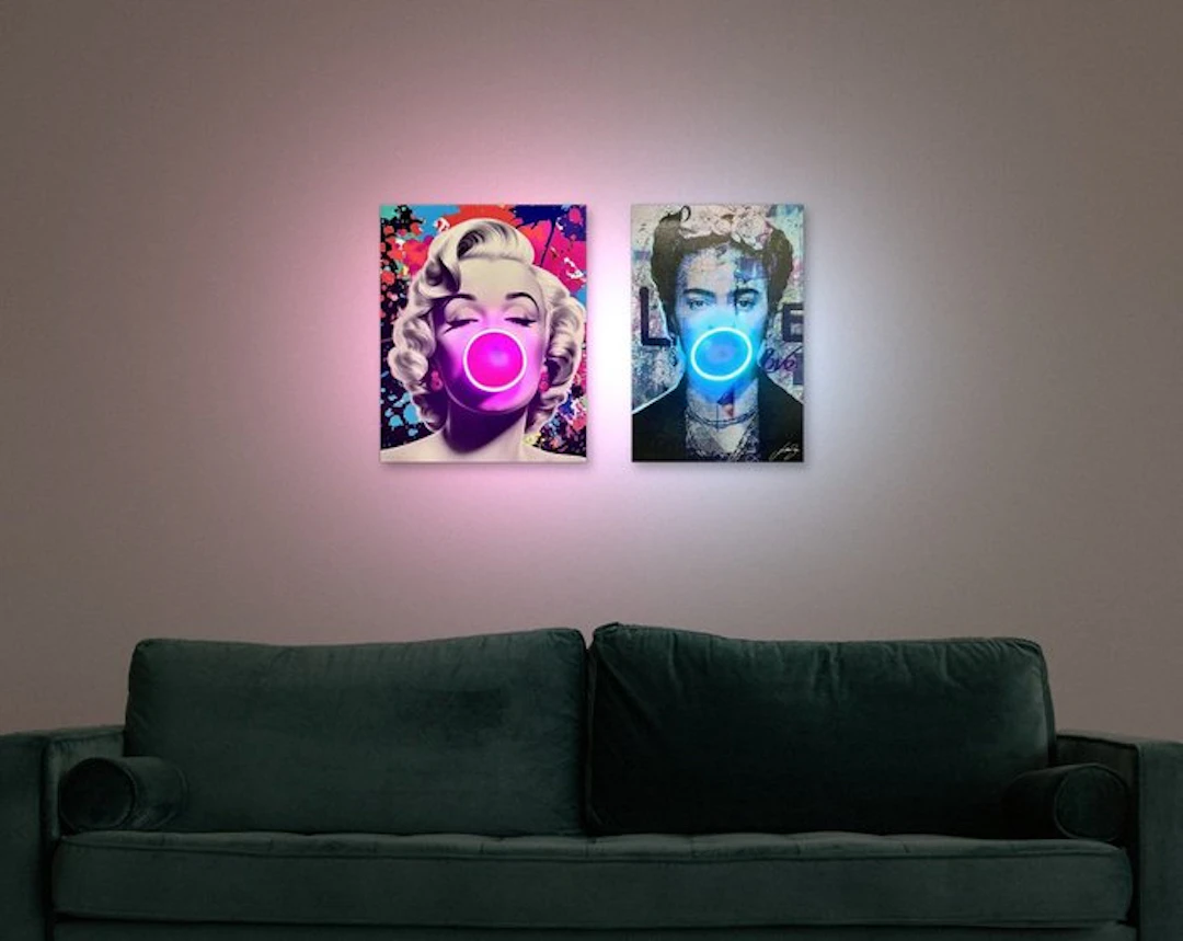 LEDMansion - BUBBLE GUM LEGENDS 40x60cm | Led Wall Art