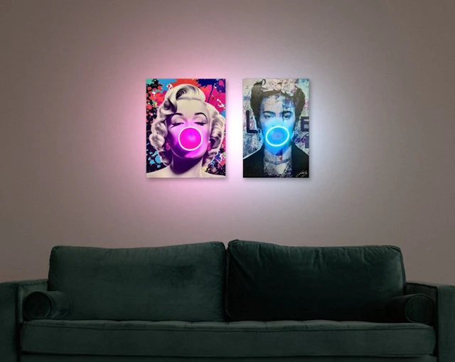 LEDMansion - BUBBLE GUM LEGENDS 40x60cm | Led Wall Art
