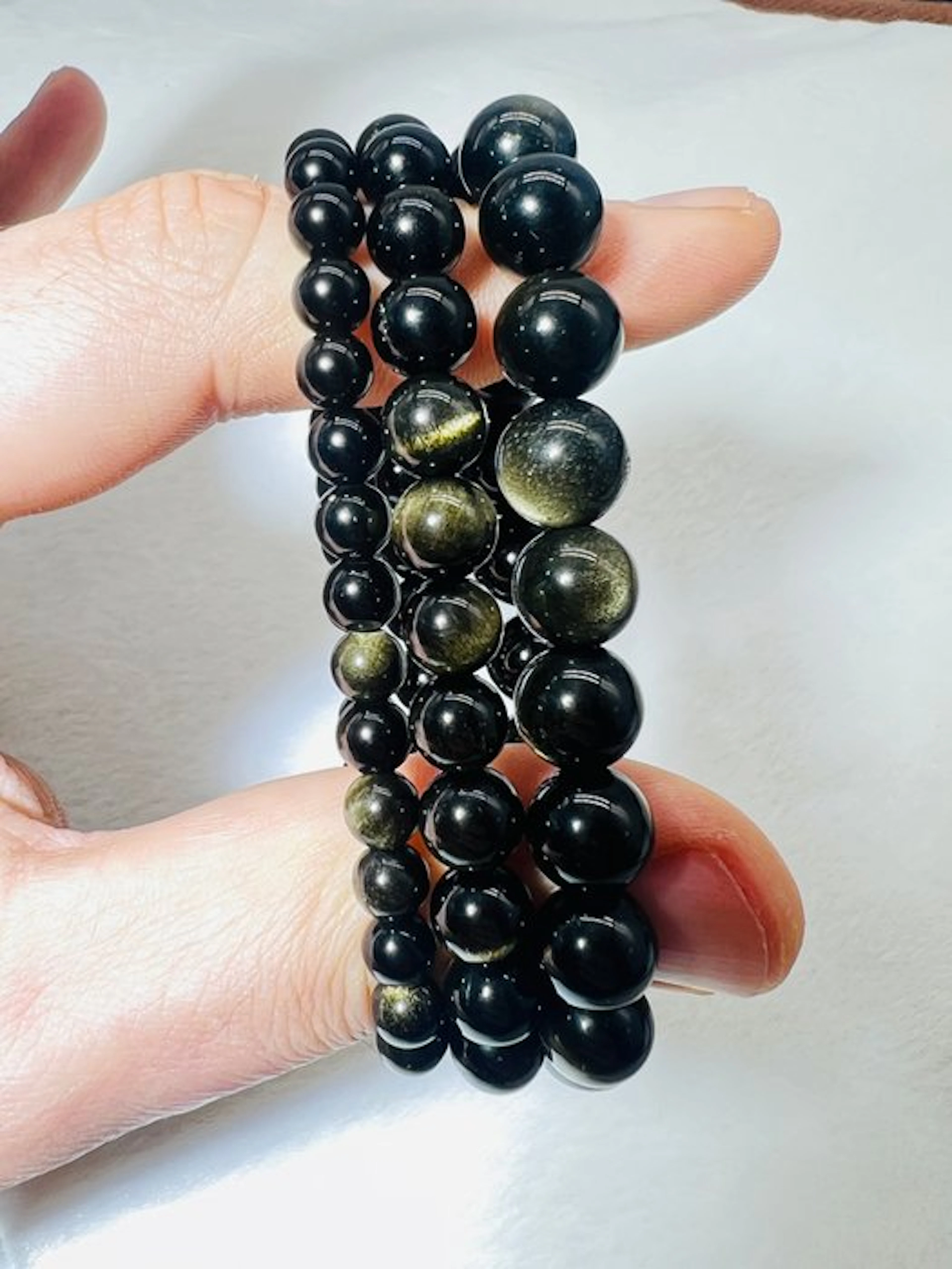 ***NO RESERVE*** Gold Obsidian Set of 3 Premium – Radiant...
