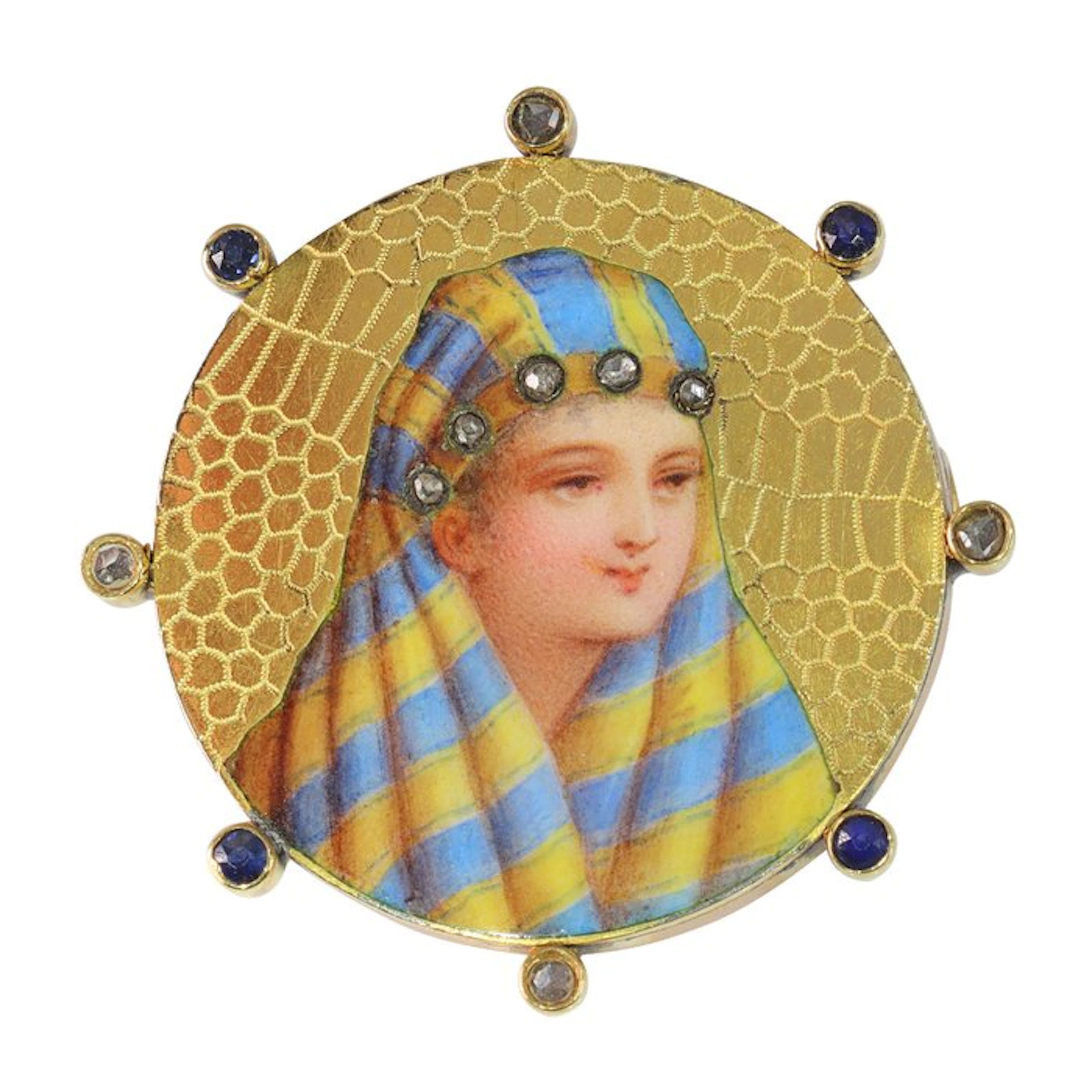 Brooch - 18 kt. Yellow gold - Enamel, Belle Epoque 1900