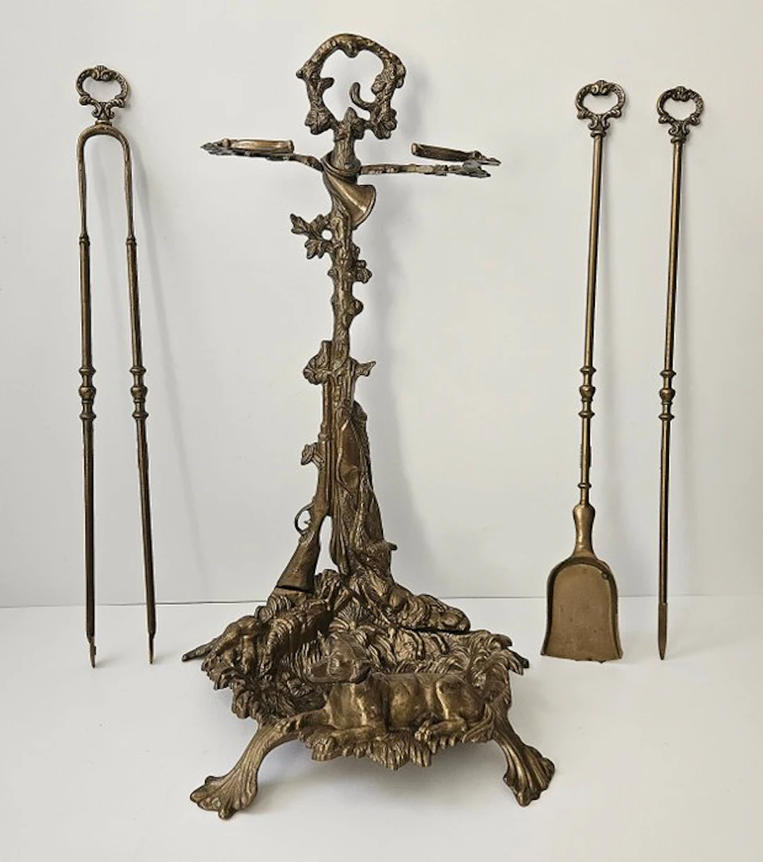 Massief haardstel in jacht stijl - Rack - Brass