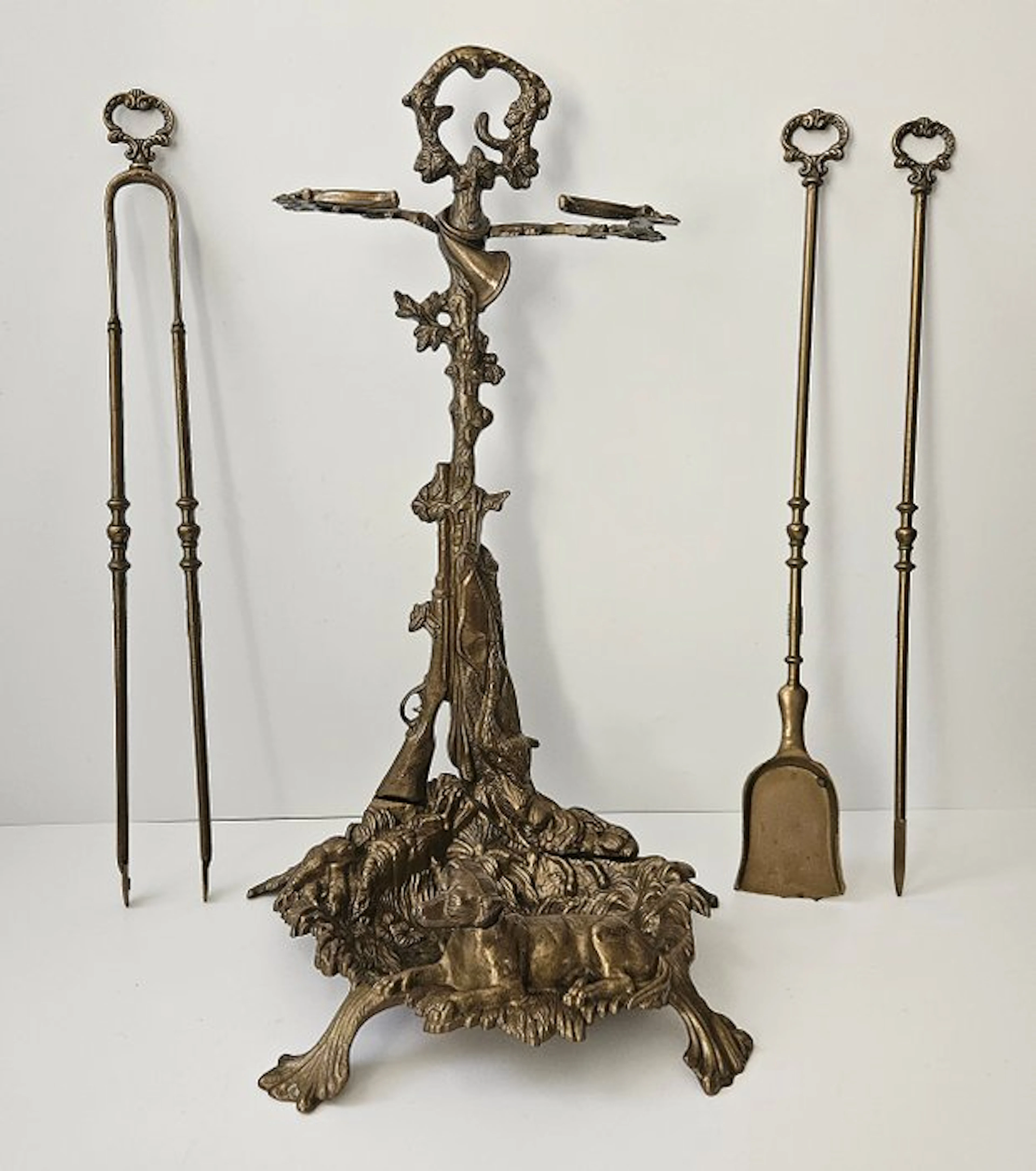 Massief haardstel in jacht stijl - Rack - Brass