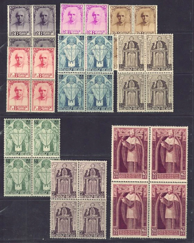 Belgium 1932 - Series "Cardinal Mercier" in blocks of 4