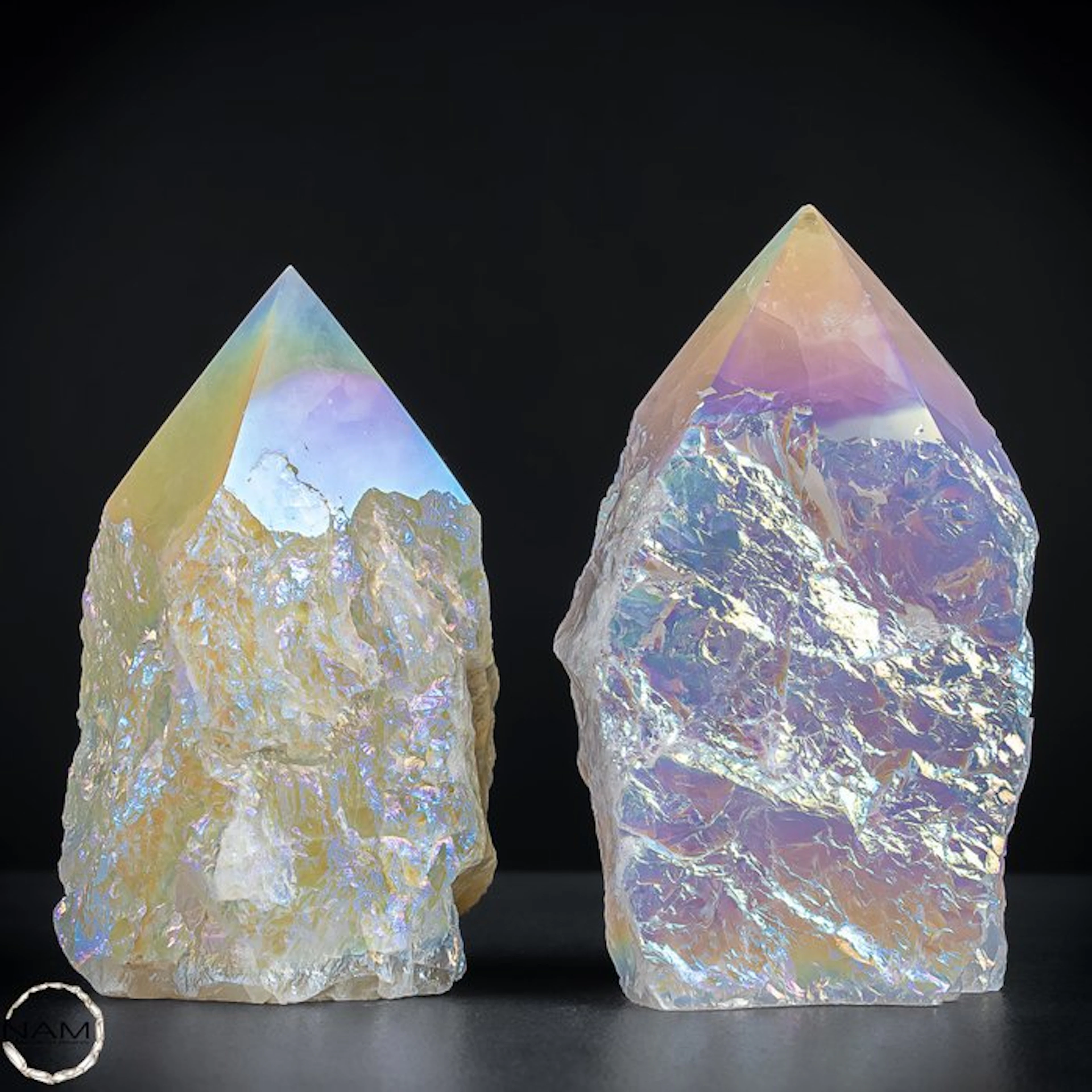 Exquisite Angel Aura quartz tips – iridescent shine...