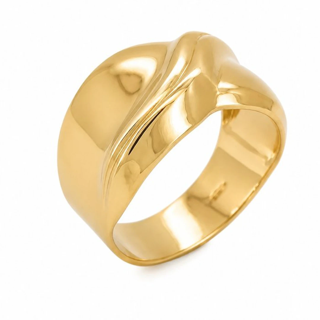 Ring - 18 kt. Yellow gold - Made in Italy - Handmade