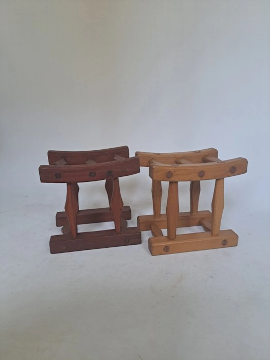 Stool (2) - Wood - Brutalist / Wabi-Sabi