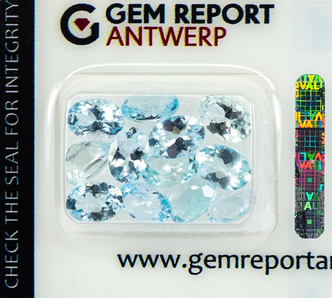 No reserve price - 12 pcs Blue Aquamarine - 8.33 ct - Gem...
