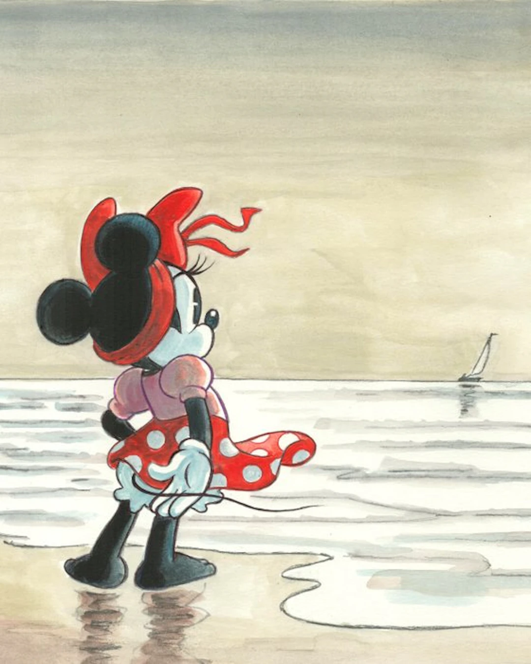 Tony Fernandez - Minnie by the Ocean - Unique Original...