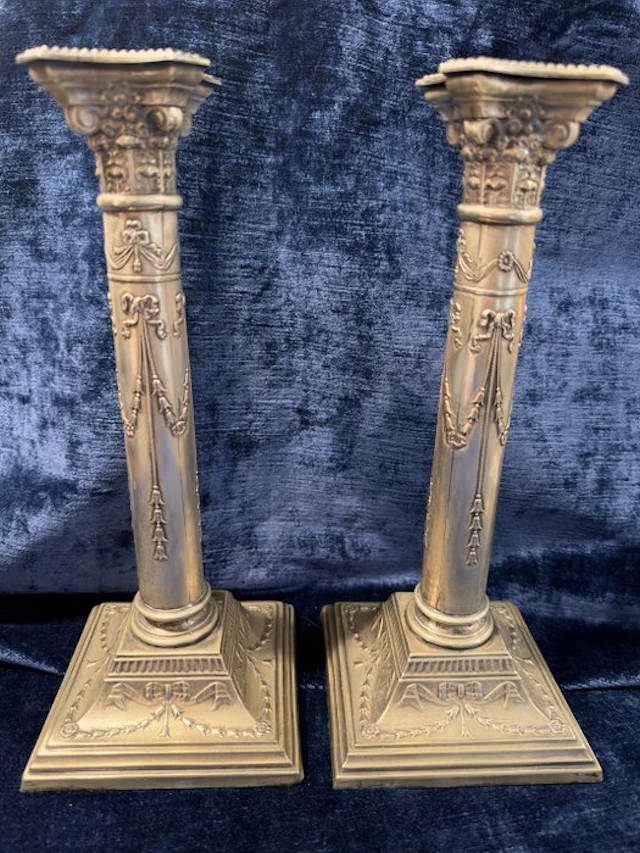 Raoul Bernard - Candlestick (2) - White Metal - France-1913