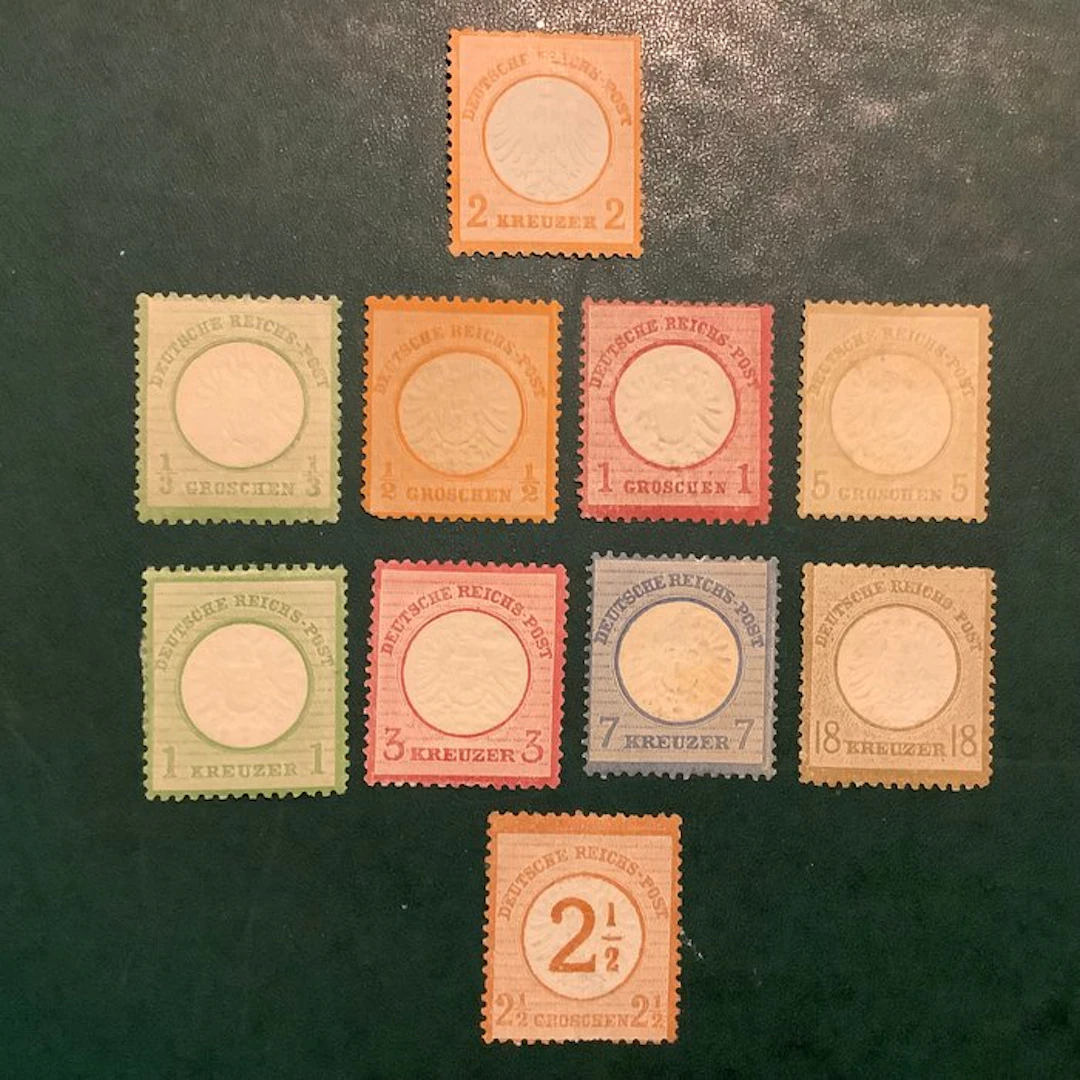 German Empire 1872 - Lot of 10 unused Brutschield stamps - MH - Michel 15