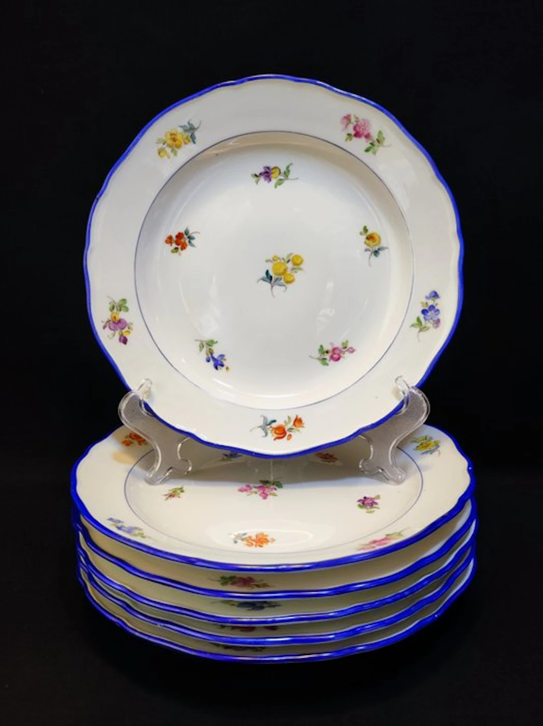 Meissen - Plate (6) - Ø 21,4 cm 6er Set antike...
