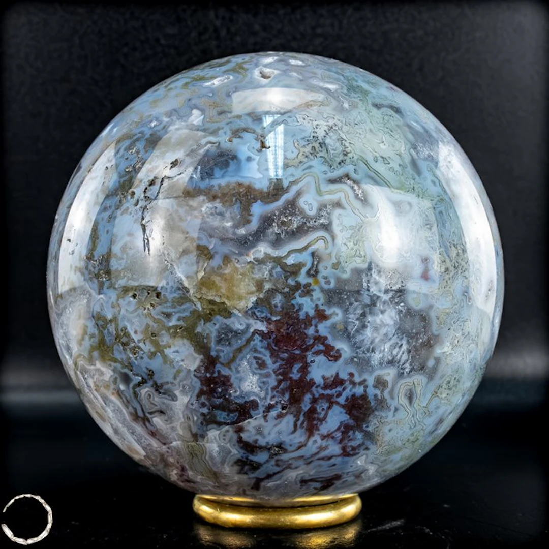 Rare Natural Artistic Moss - Agate Sphere, Brazil- 1835.62 g