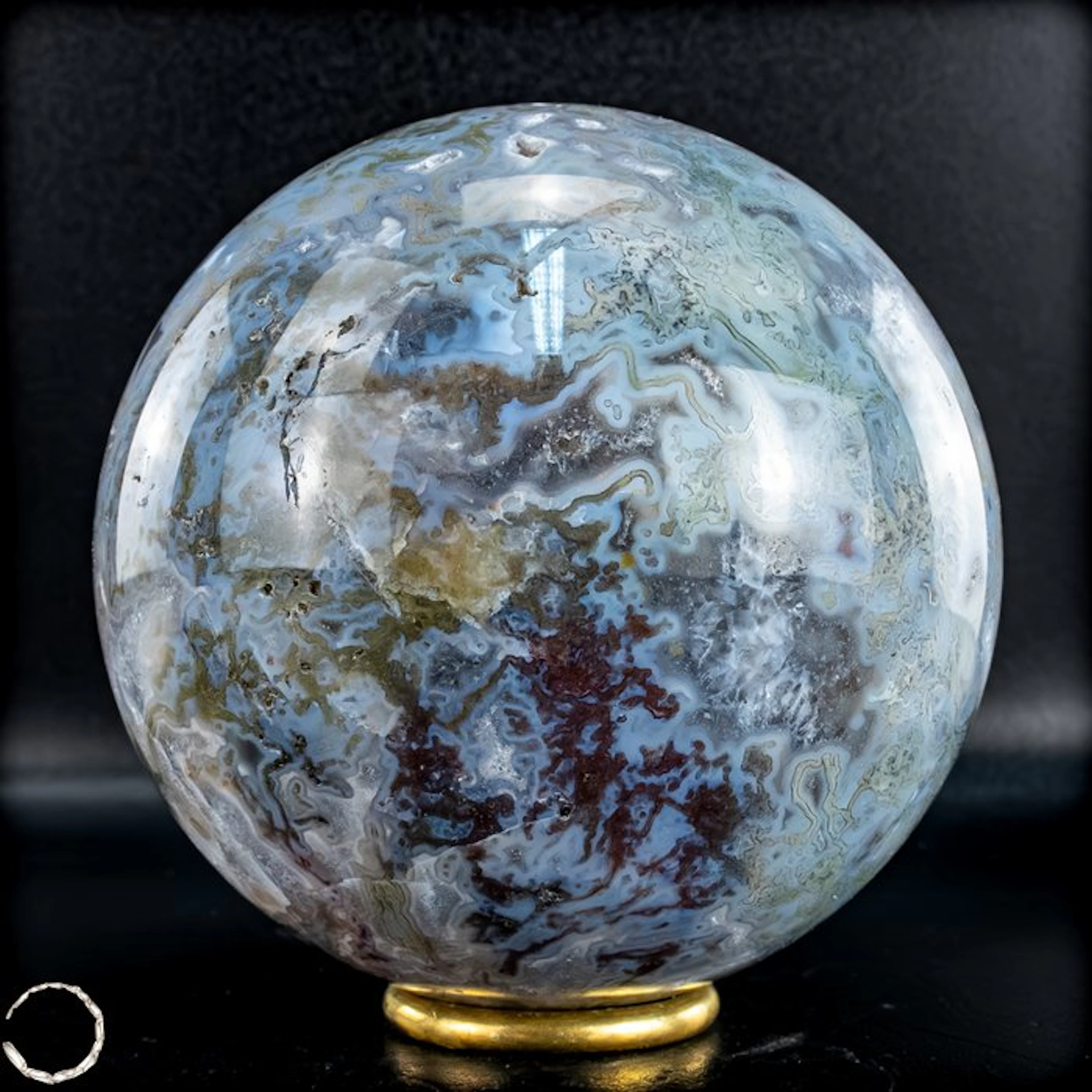 Rare Natural Artistic Moss - Agate Sphere, Brazil- 1835.62 g
