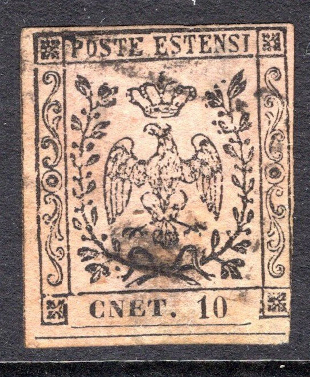 Italian Ancient States - Modena 1854 - Obliterated variety: CNET