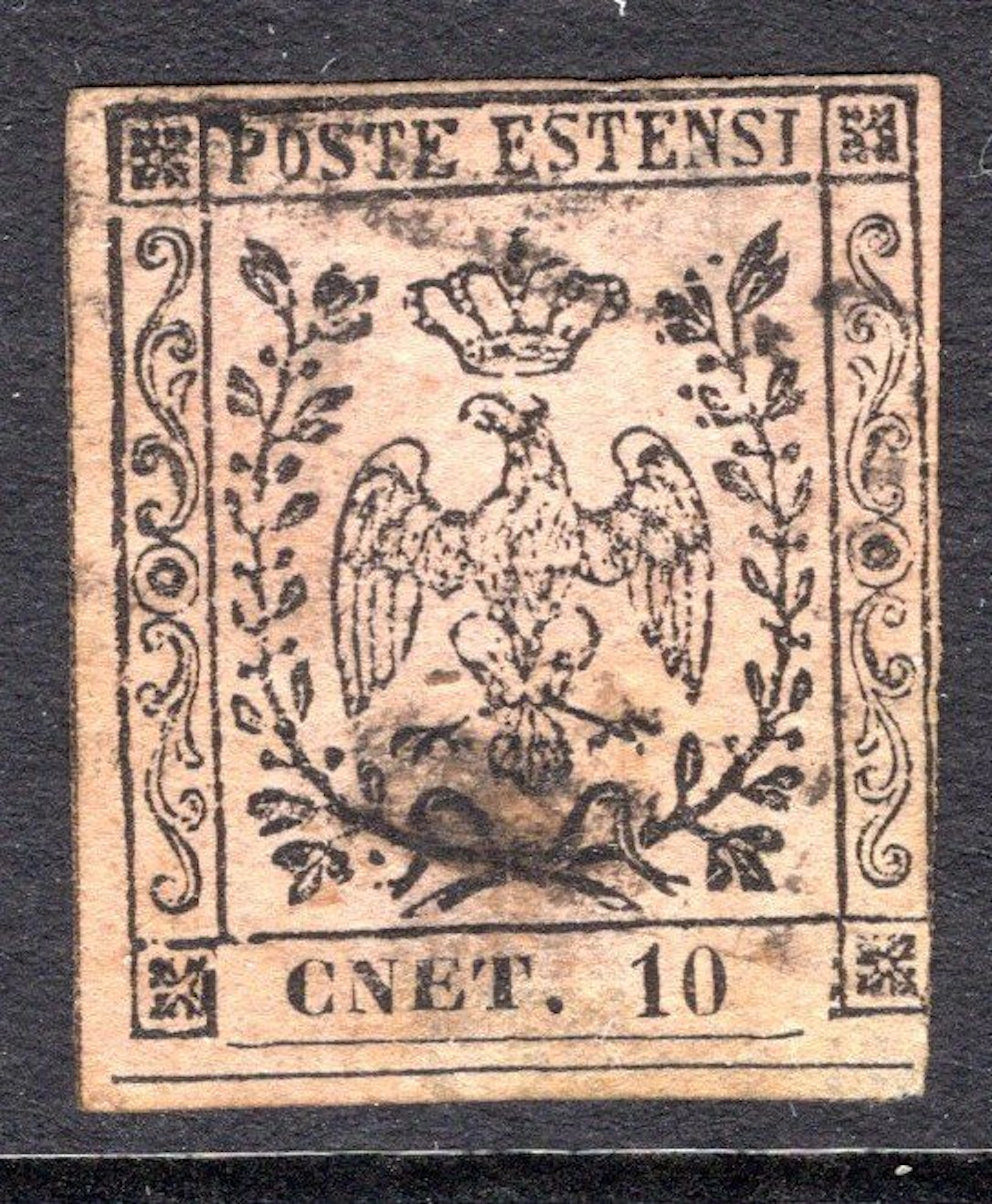 Italian Ancient States - Modena 1854 - Obliterated variety: CNET