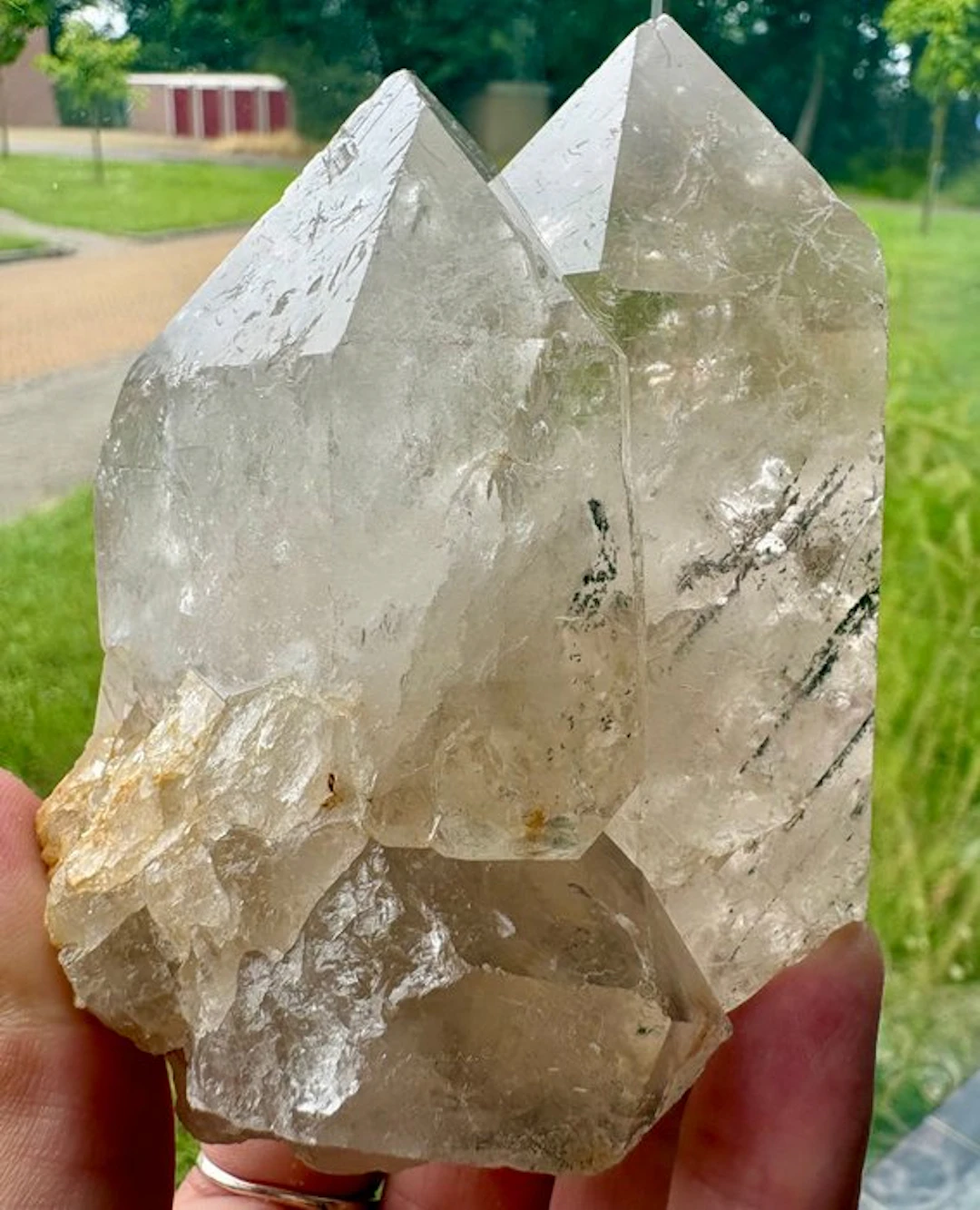 Great Cathedral & Tantric Twin Clear Quartz with chlorite