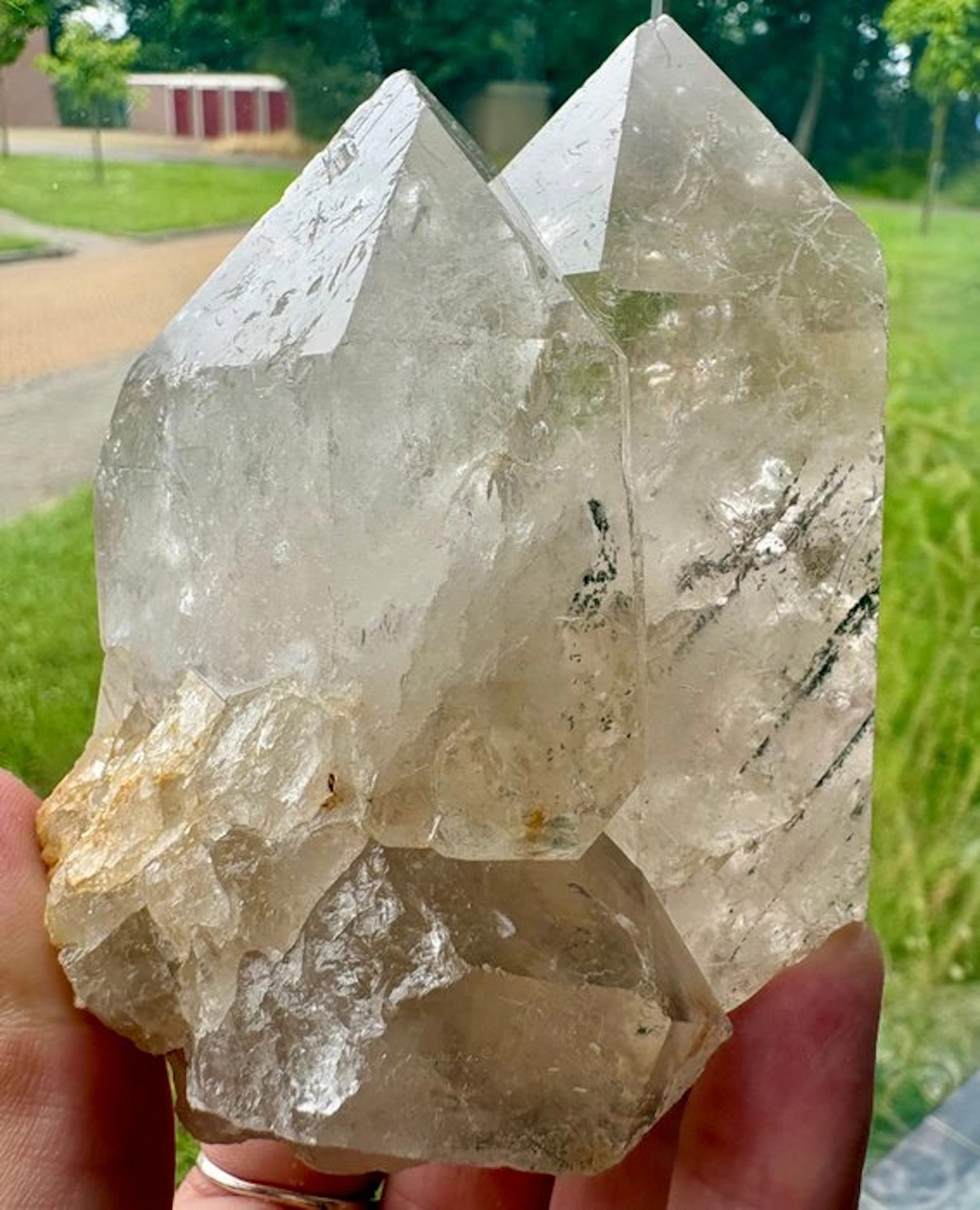 Great Cathedral & Tantric Twin Clear Quartz with chlorite