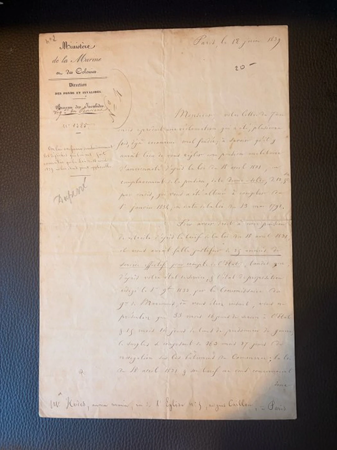 France - Navy - Document - Ministère de la Marine et des Colonies