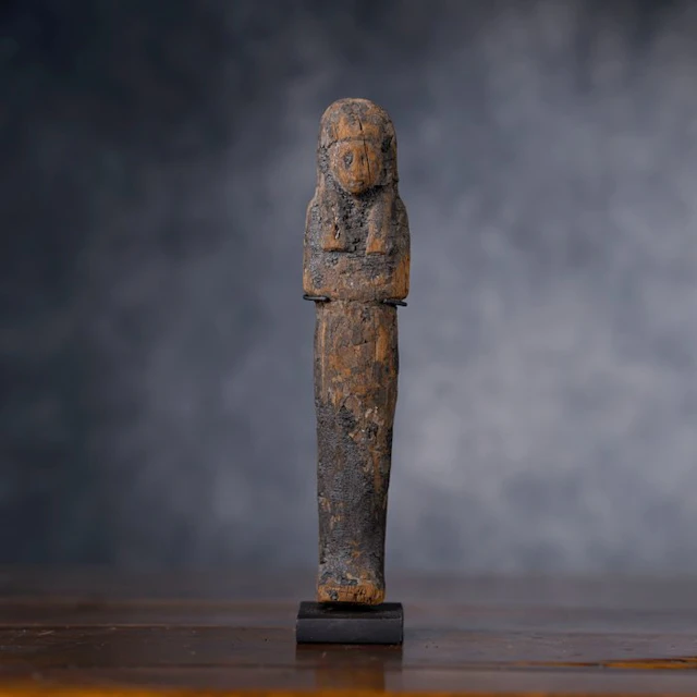Ancient Egypt, wooden funerary shabti - 20.5 cm