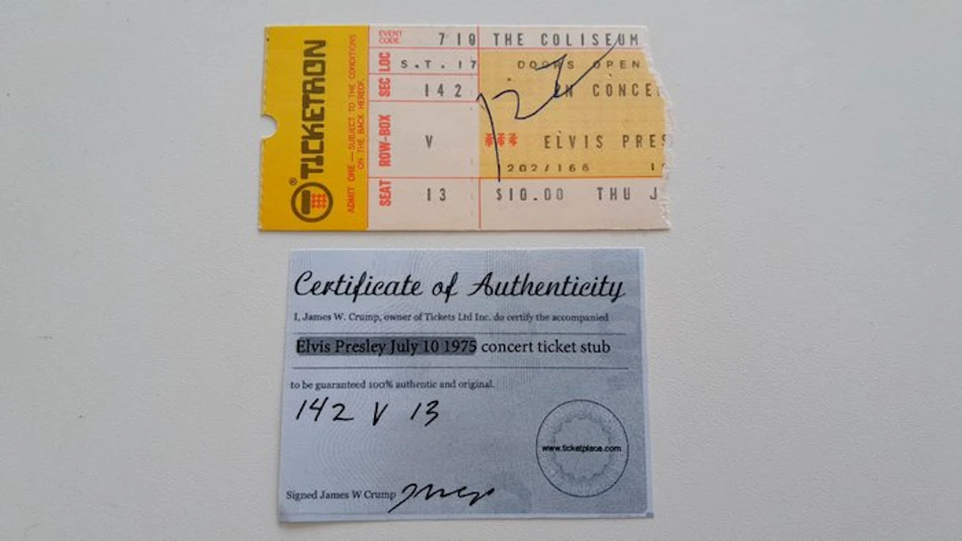 Elvis Presley - Concert ticket