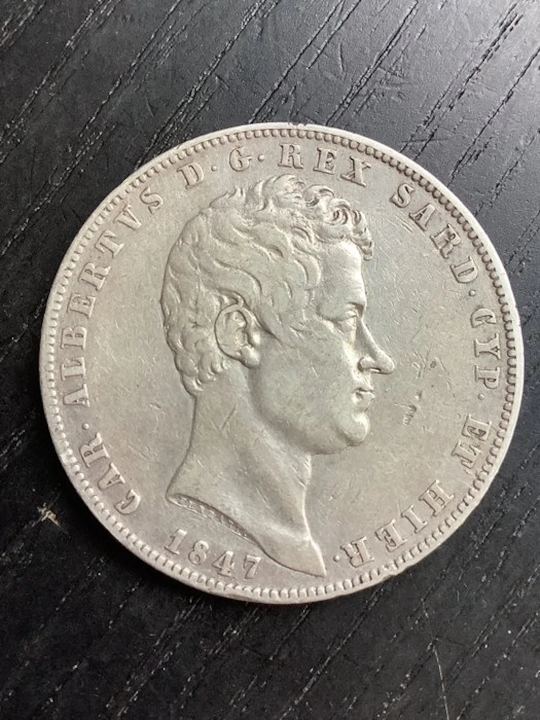 Italy, Kingdom of Sardinia Carlo Alberto. 5 Lire 1847 (No reserve price)