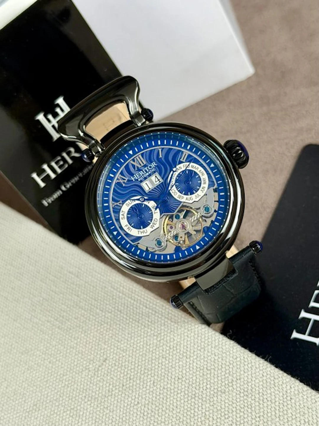 Heritor - Ganzi Triple Date Automatic Open Heart...