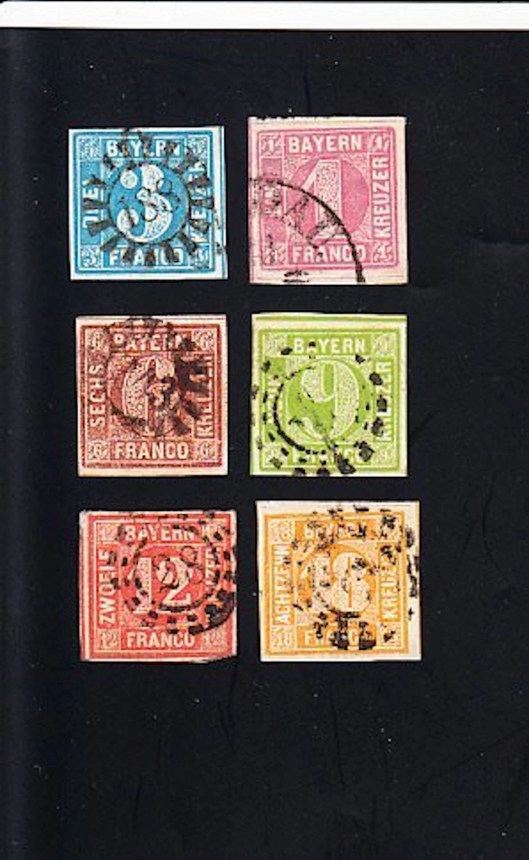 Bavaria 1850/1862 - Edition from 1850; highest value verified; usual condition
