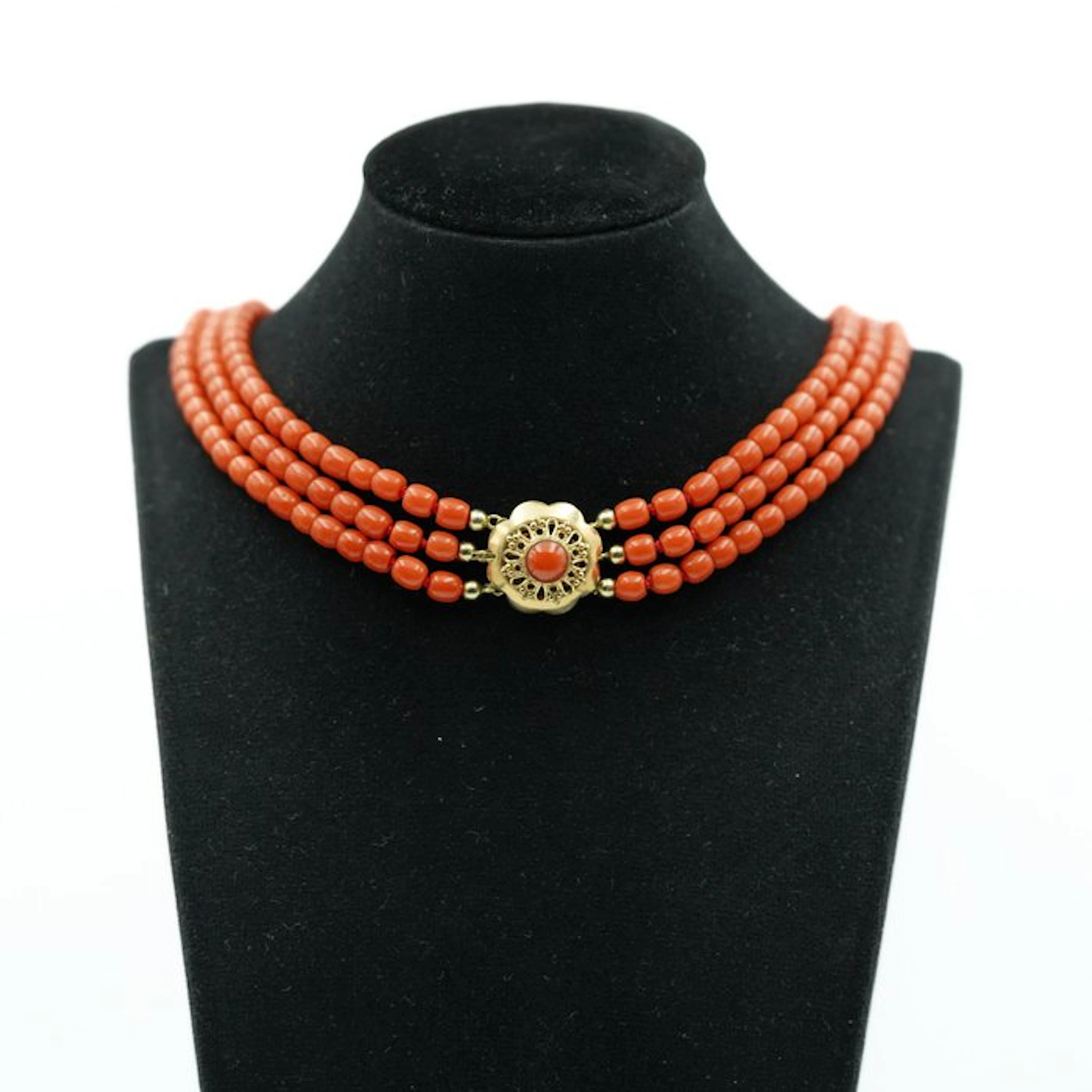 Chain - 14 kt. Yellow gold Blood Coral