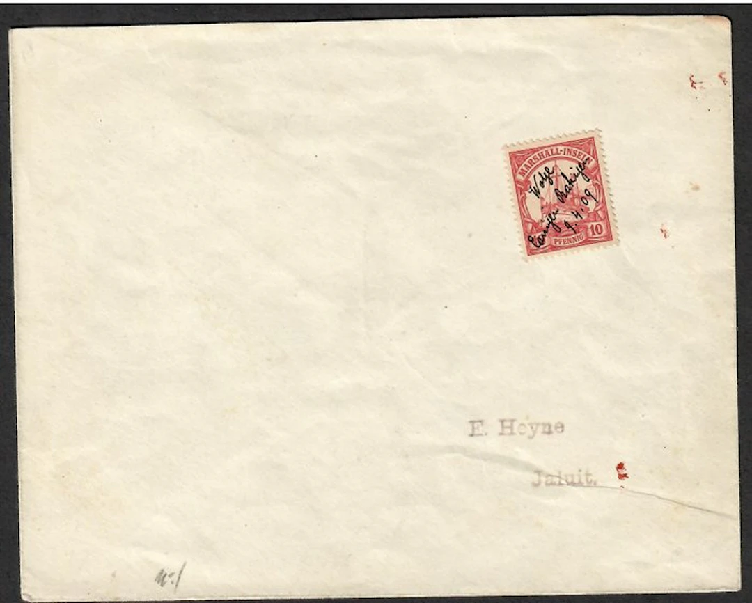 German Colonies - Marshall Islands 1909 - Marshall Islands atoll postal item