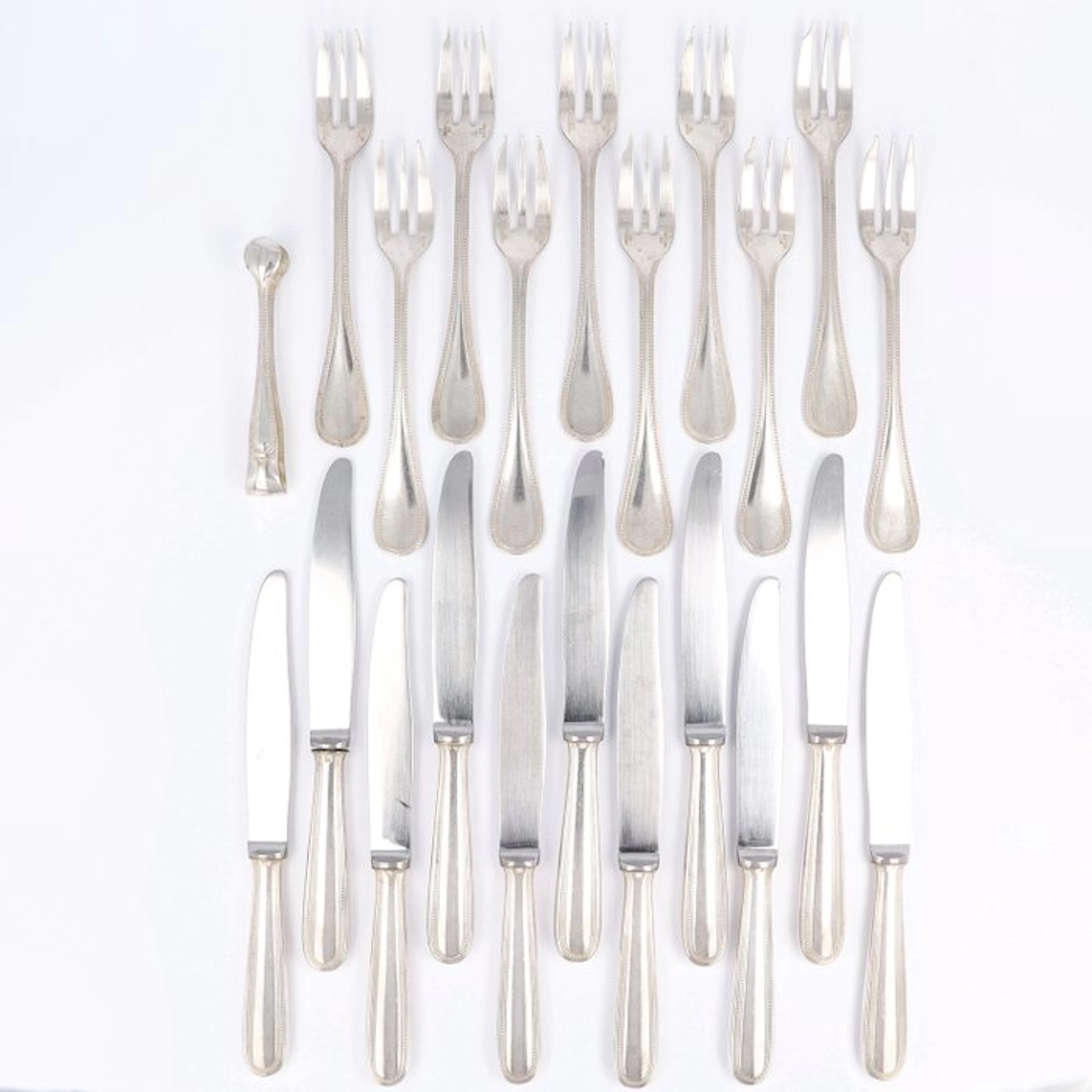 NO RESERVE - Christofle - Model Perles - Cutlery set (22) - Silverplated
