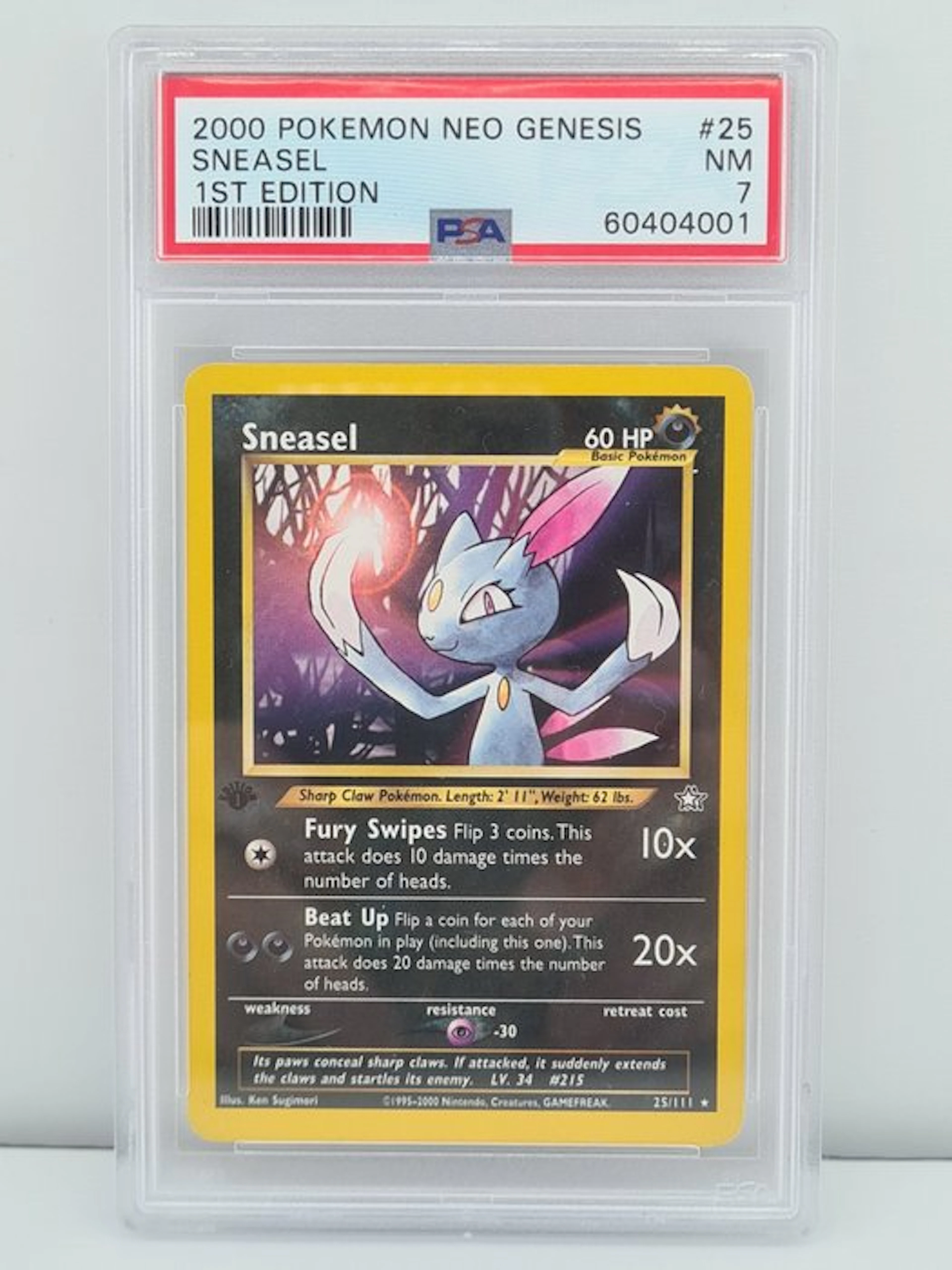 Pokémon - 1 Graded card - Pokémon - Sneasel 25/111 First edition - PSA 7