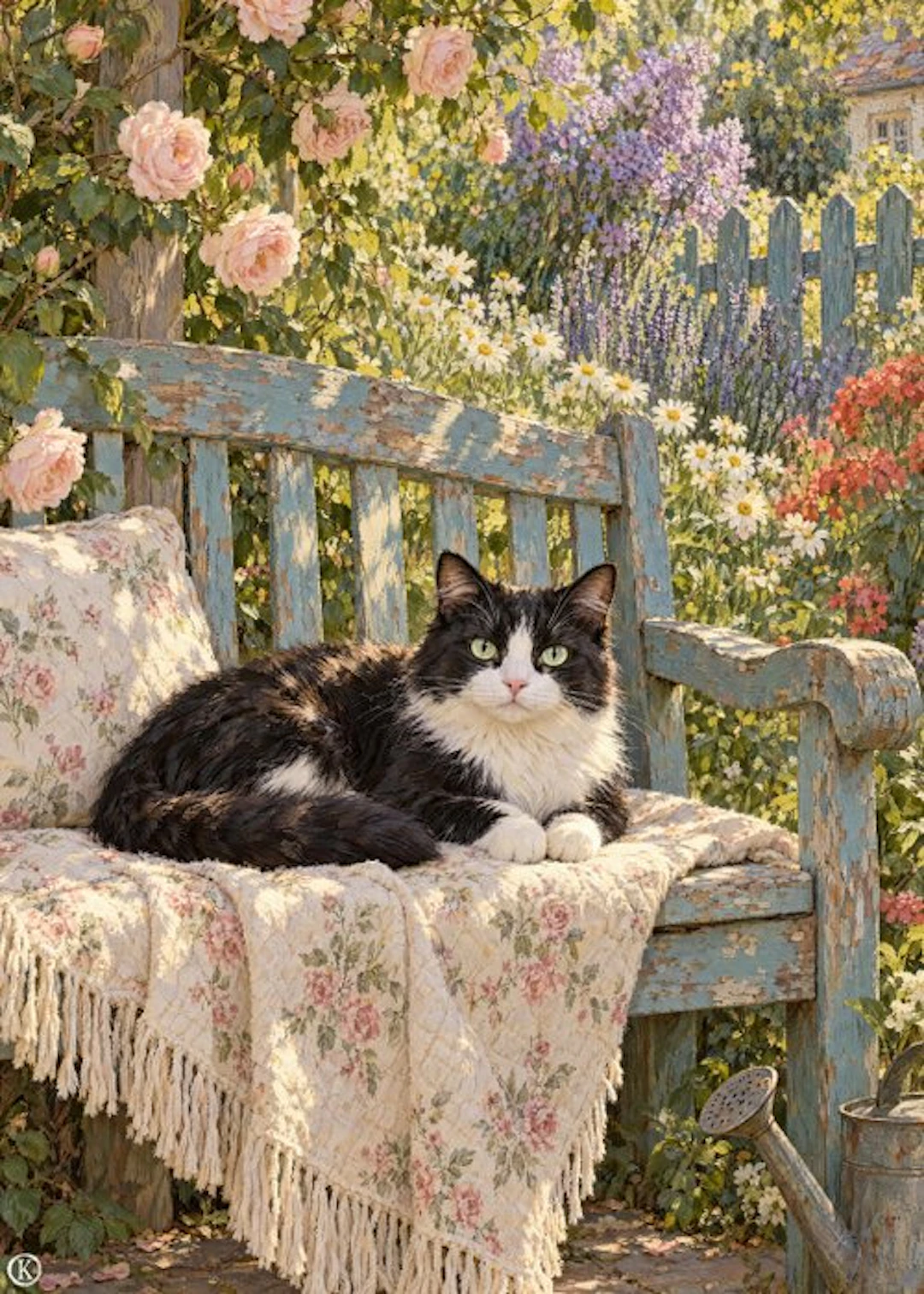 Kleury.art - [XL Canvas] "Gaze from the Rose Bench" by Kleury.art (1/5)
