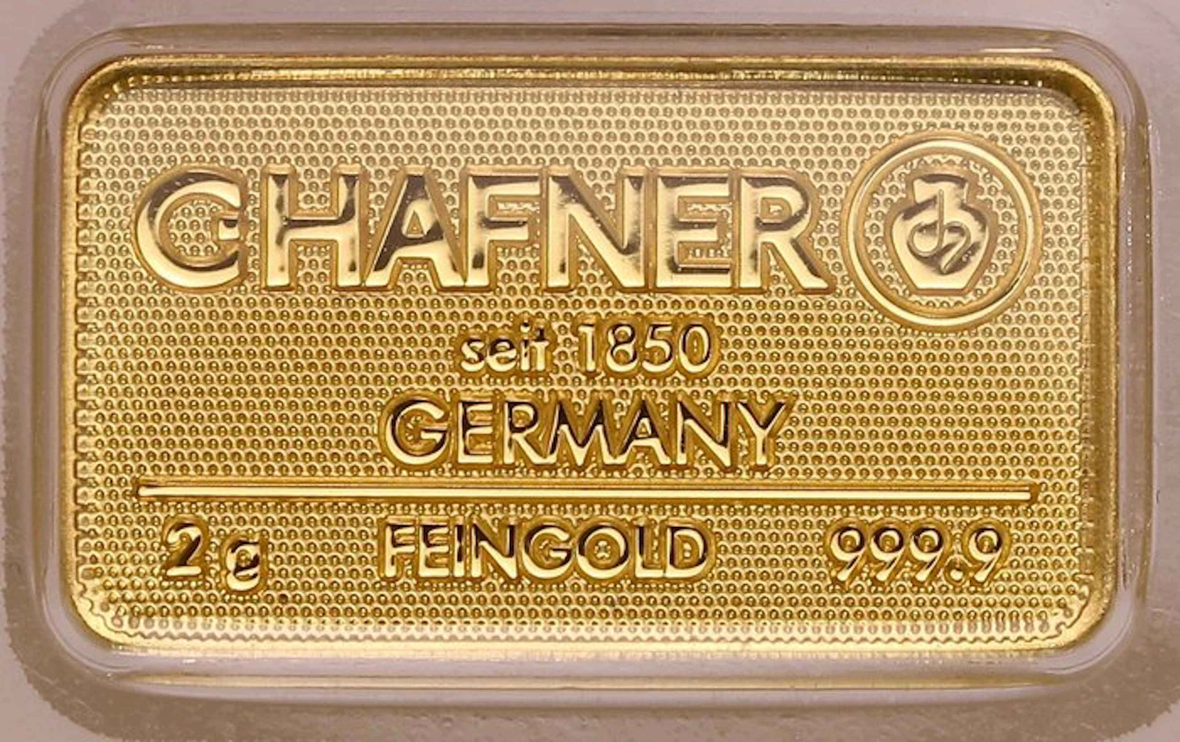 2 grams - Gold .999 - C. Hafner, Germany - Sealed & with certificate