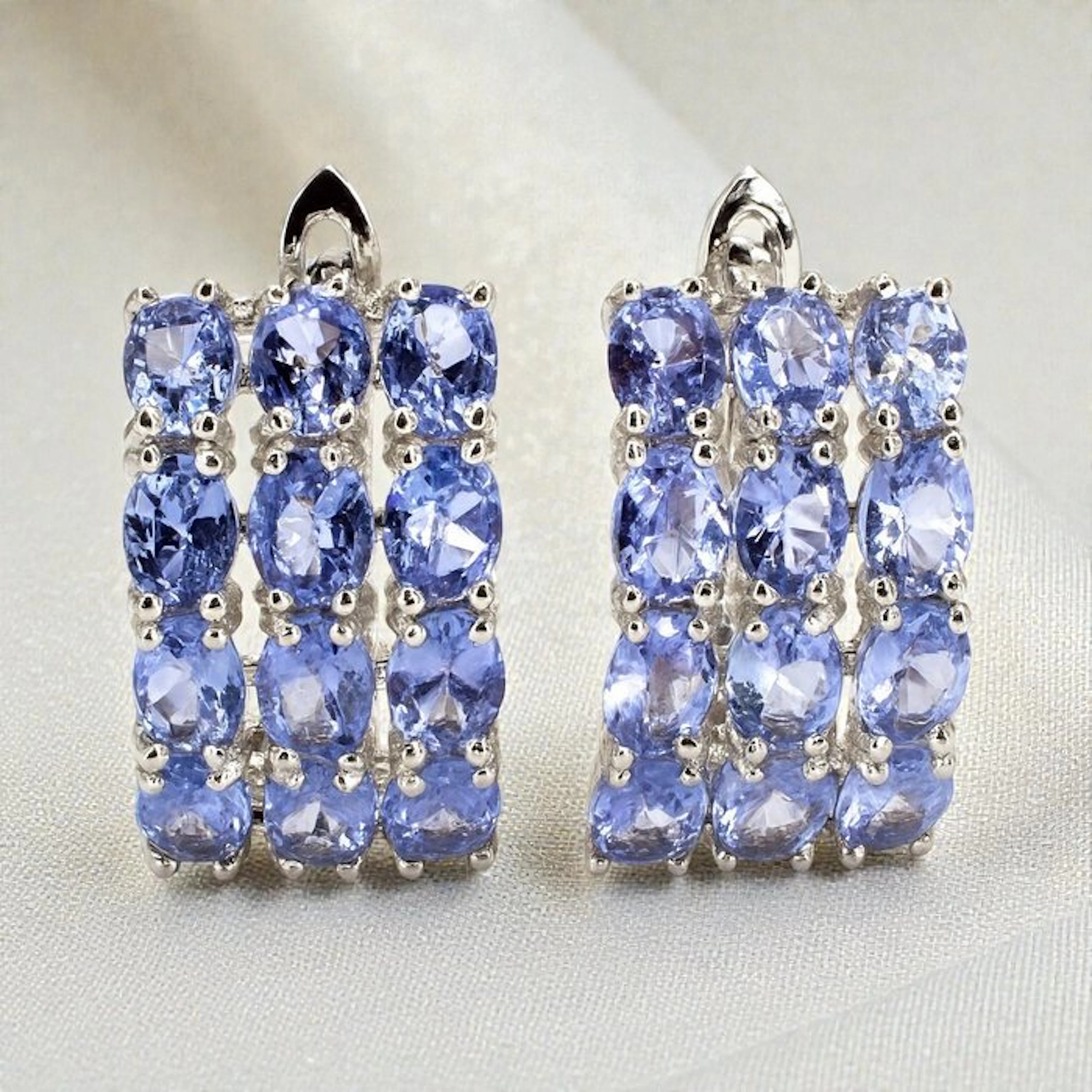 No reserve price - Earrings Gold-plated Tanzanite - 18kt Gold Plated