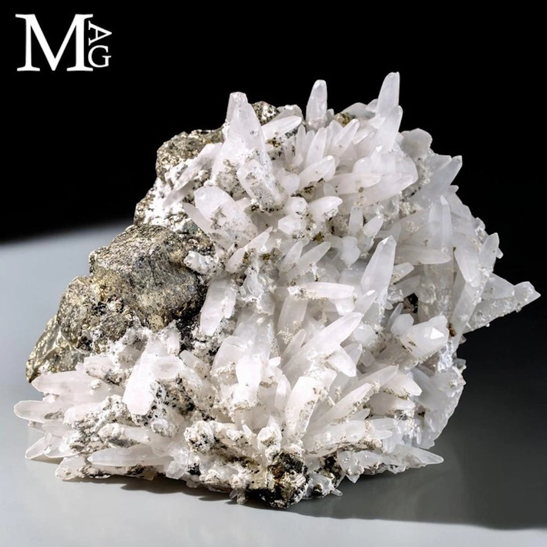 Brilliant Quartz Crystals on Octahedral Pyrite Formation...