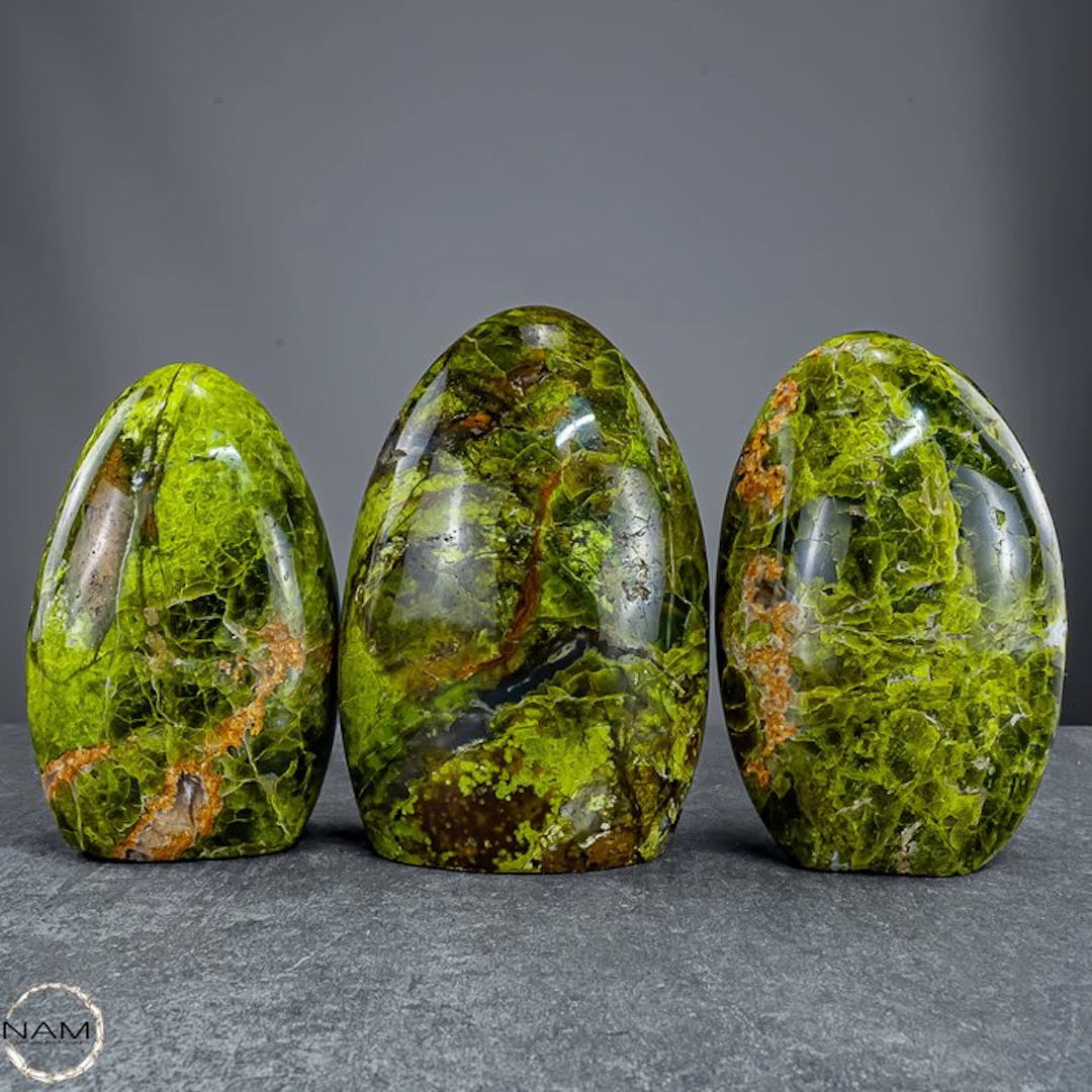 Green opal freeform set – luminous natural artworks in...