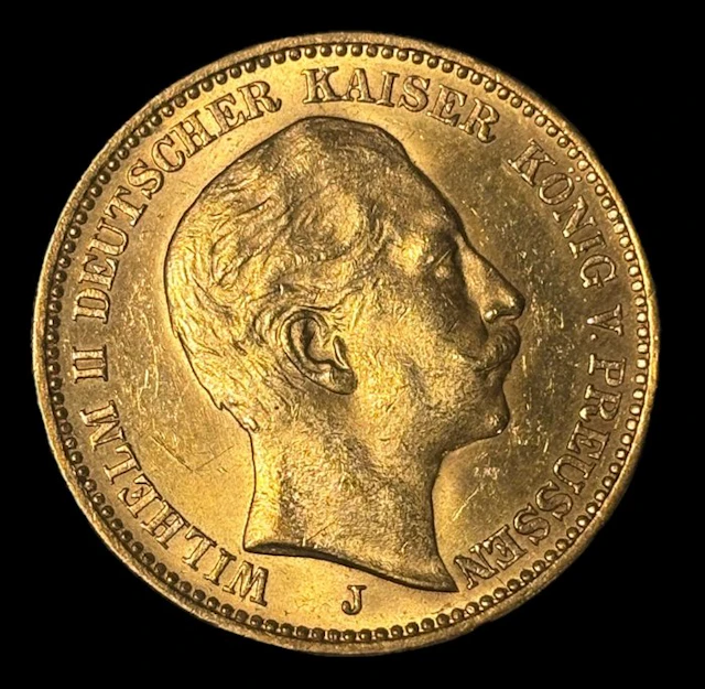 Germany, Empire Wilhelm II. 20 Mark 1912 J / Hamburg