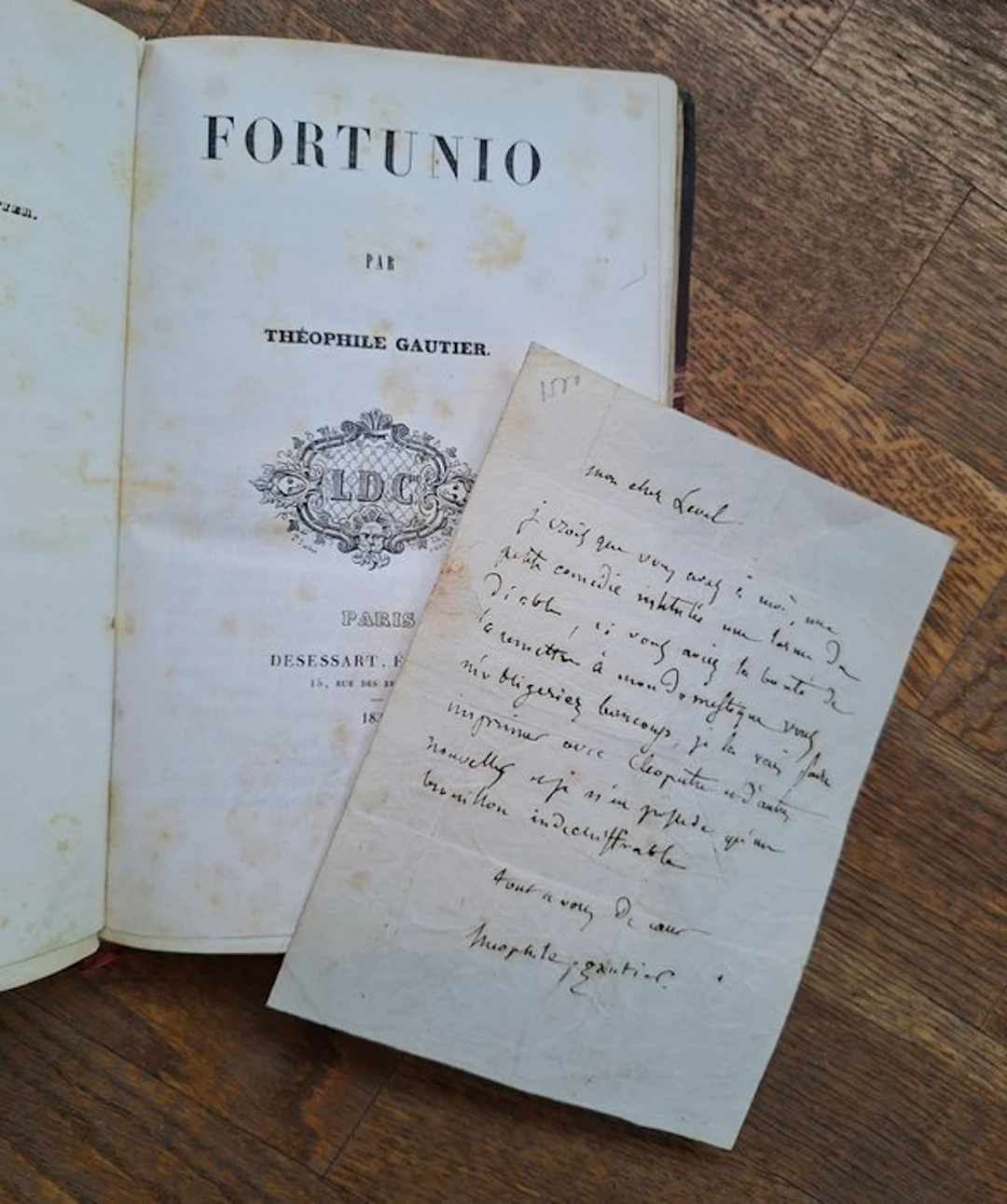 Théophile Gautier [ex-libris Victorien Sardou] - Fortunio...