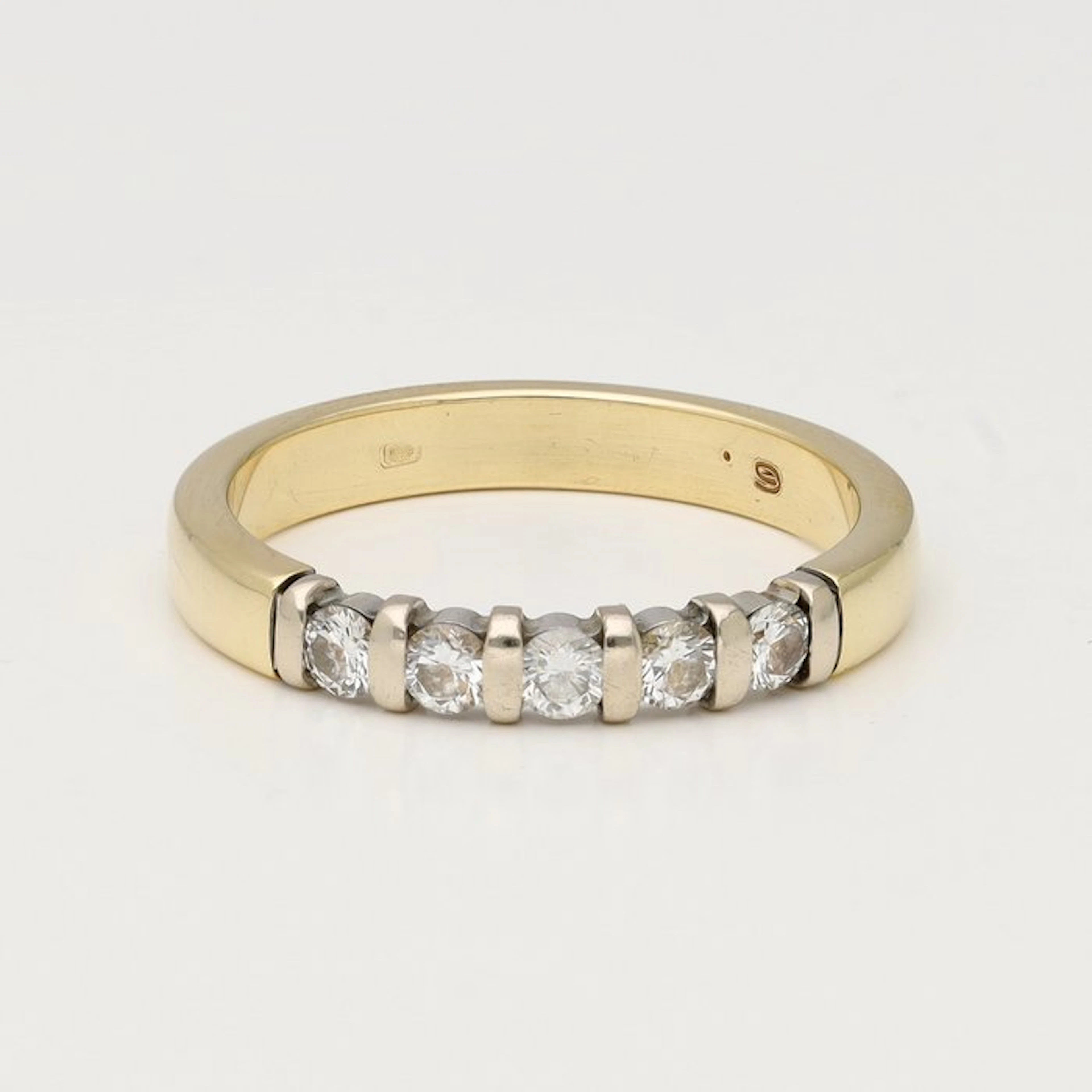 Ring - 14 kt. Yellow gold, White gold Diamond (Natural)