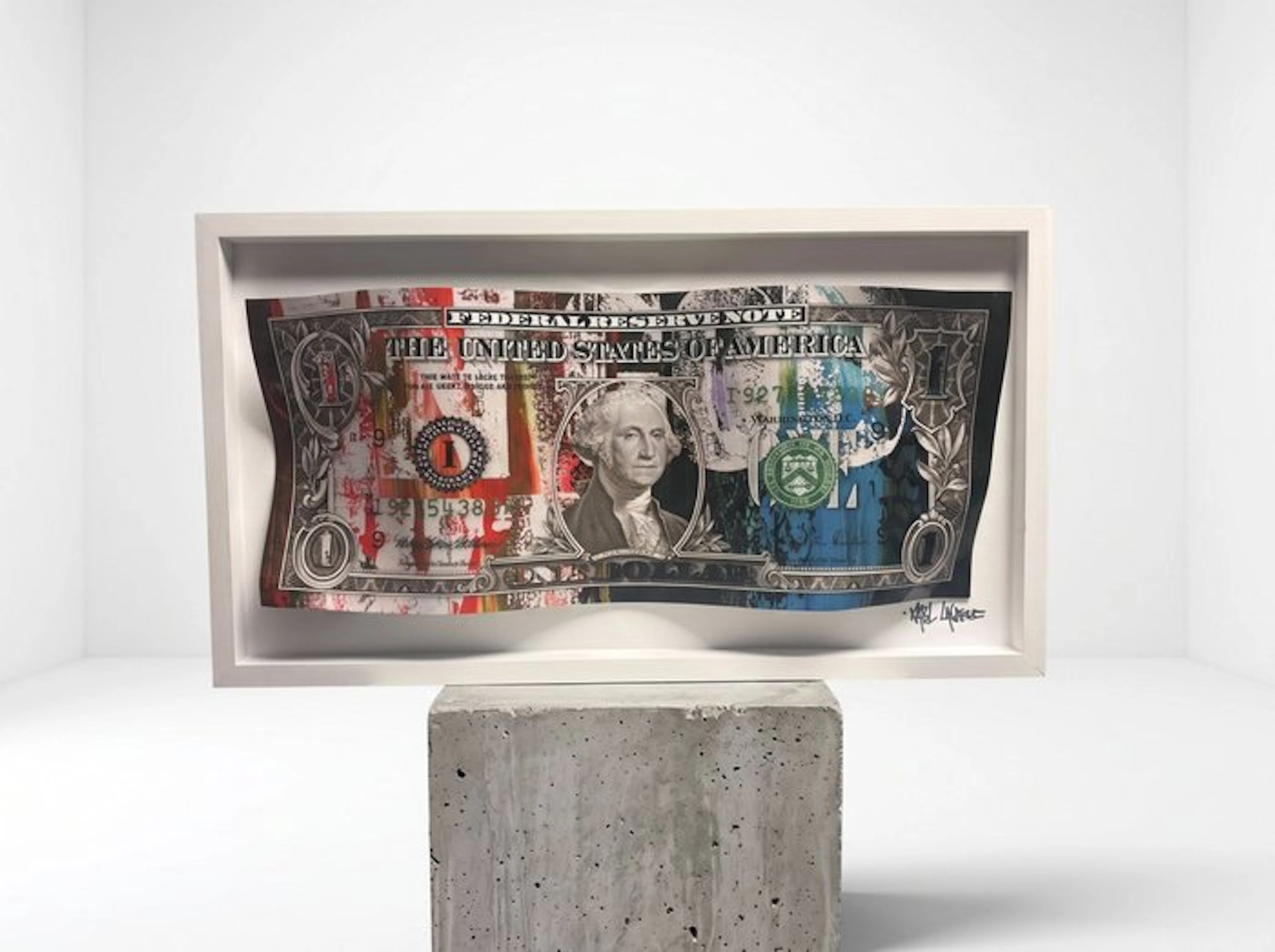 Karl Lagasse - Sculpture Alluminium et Bois NEW *One dollar minimalist In God*