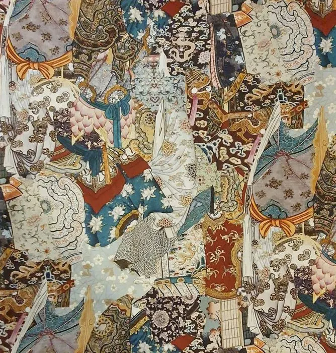 Exclusive Oriental fabric in heavy combed cotton...
