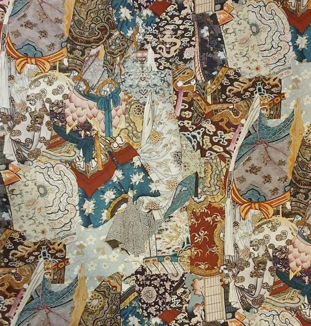 Exclusive Oriental fabric in heavy combed cotton...