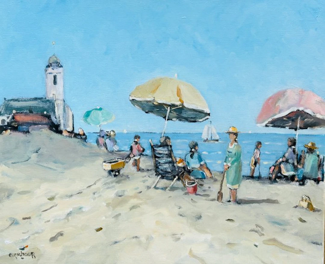 Cor Schaap (1968) - Strandgezicht bij Oude Kerk