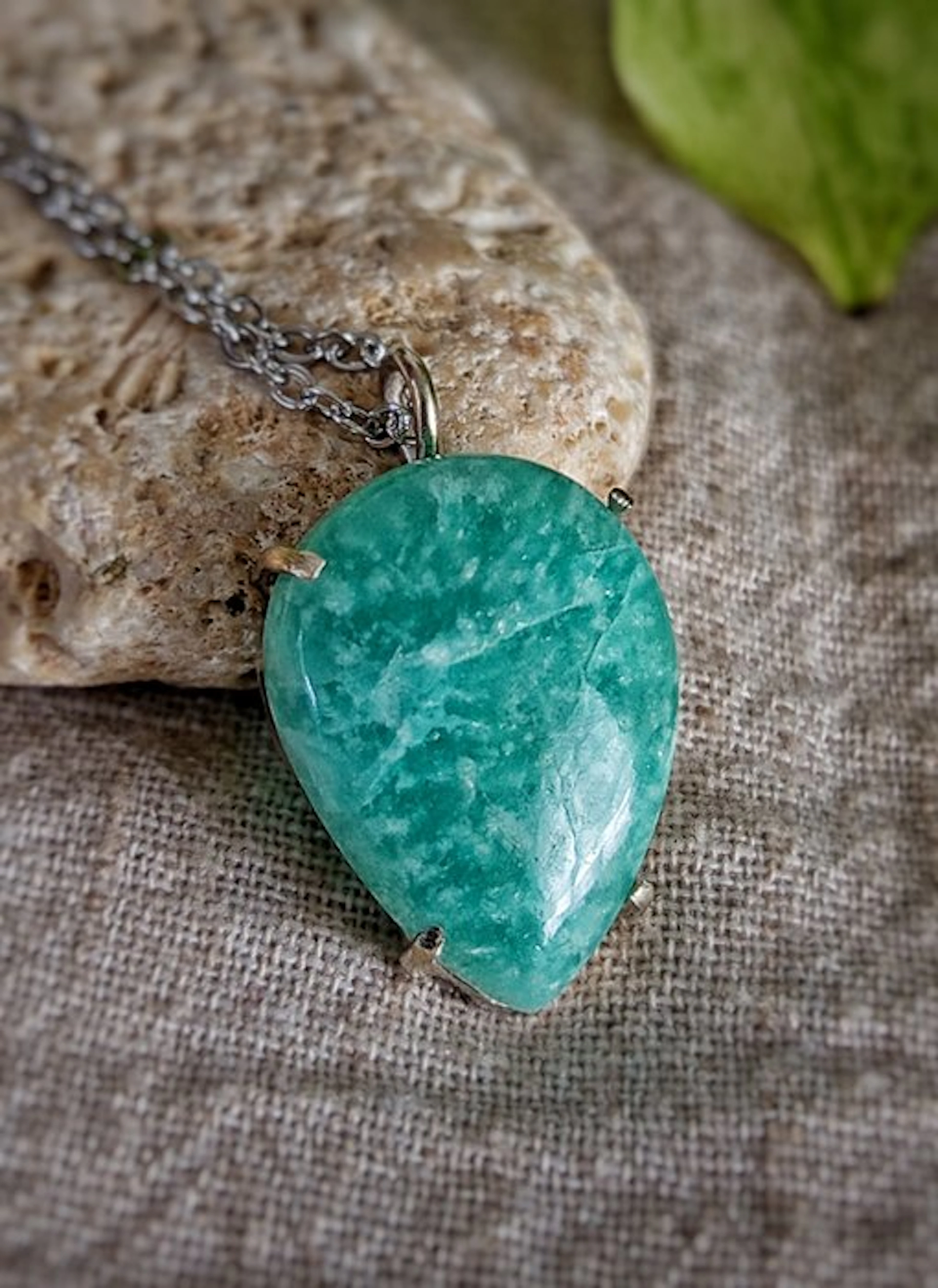Handcrafted jewelry 'Anna' in 925 silver with Amazzonite