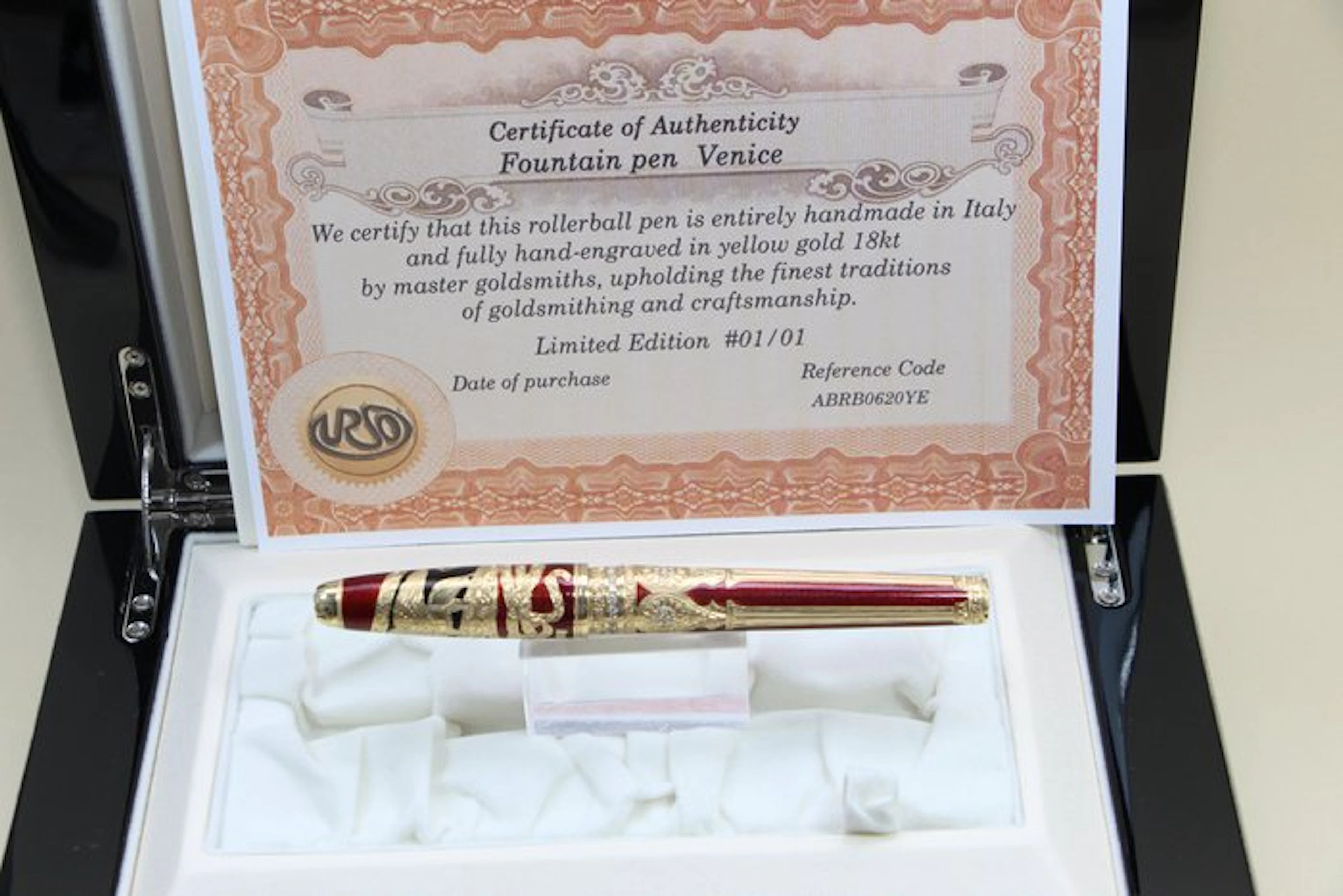 Urso - Roller Venice in Solid gold 18kt and dIamonds CT 1.36 - Roller ball pen