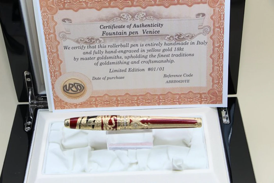 Urso - Roller Venice in Solid gold 18kt and dIamonds CT 1.36 - Roller ball pen