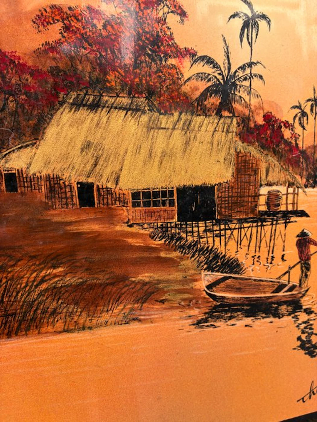 Nguyen Thành Lê (1919-2003) - Village au bord de mer...